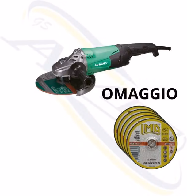 Smerigliatrice HiKOKI G23ST da 2.000 W con Ø 230 mm, Verde