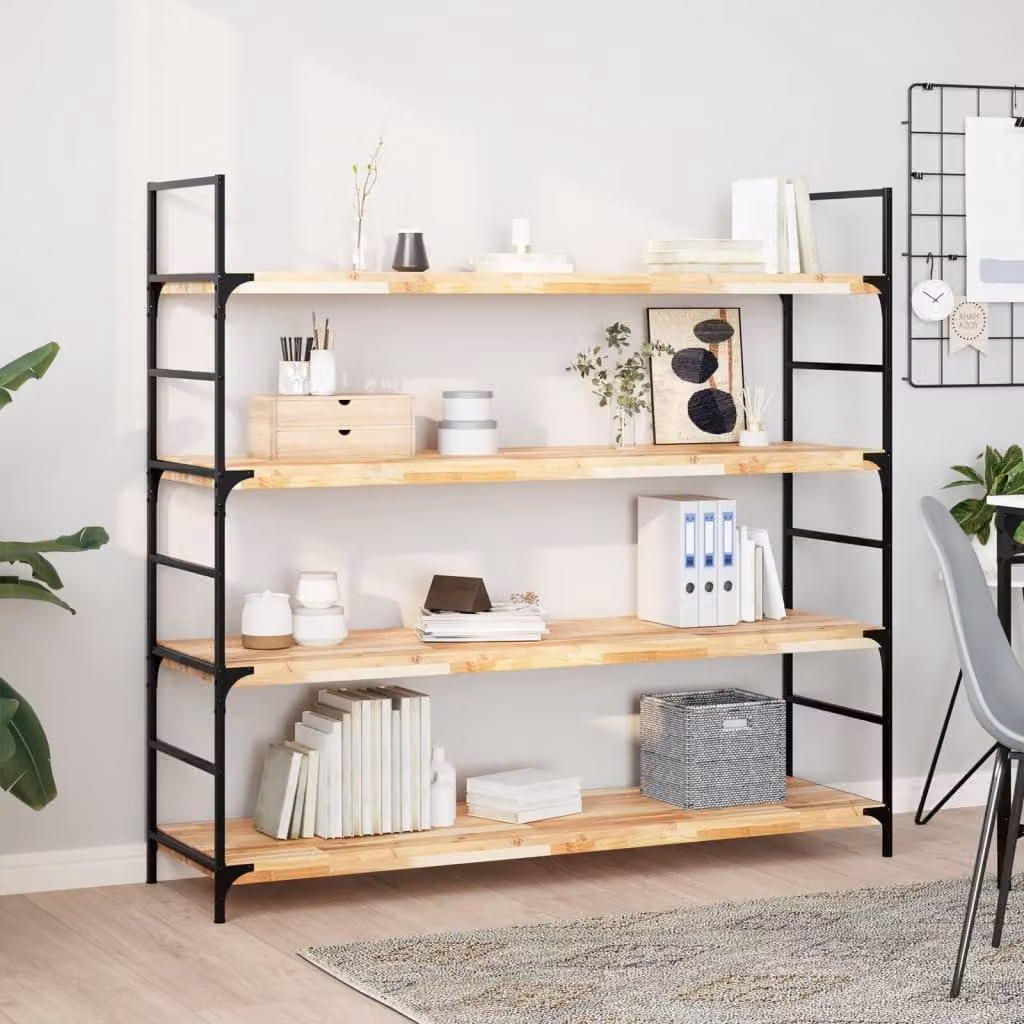 vidaXL Ripiano a Parete in Legno di Acacia Non Trattato, Marrone, L 140 x P 40 x H 4 cm