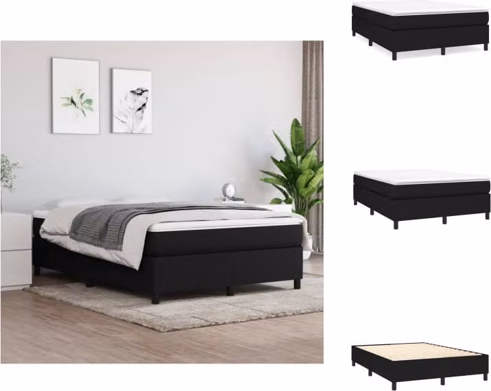 vidaXL Letto a molle insacchettate nero 140x200 cm in tessuto - Letti e strutture letto