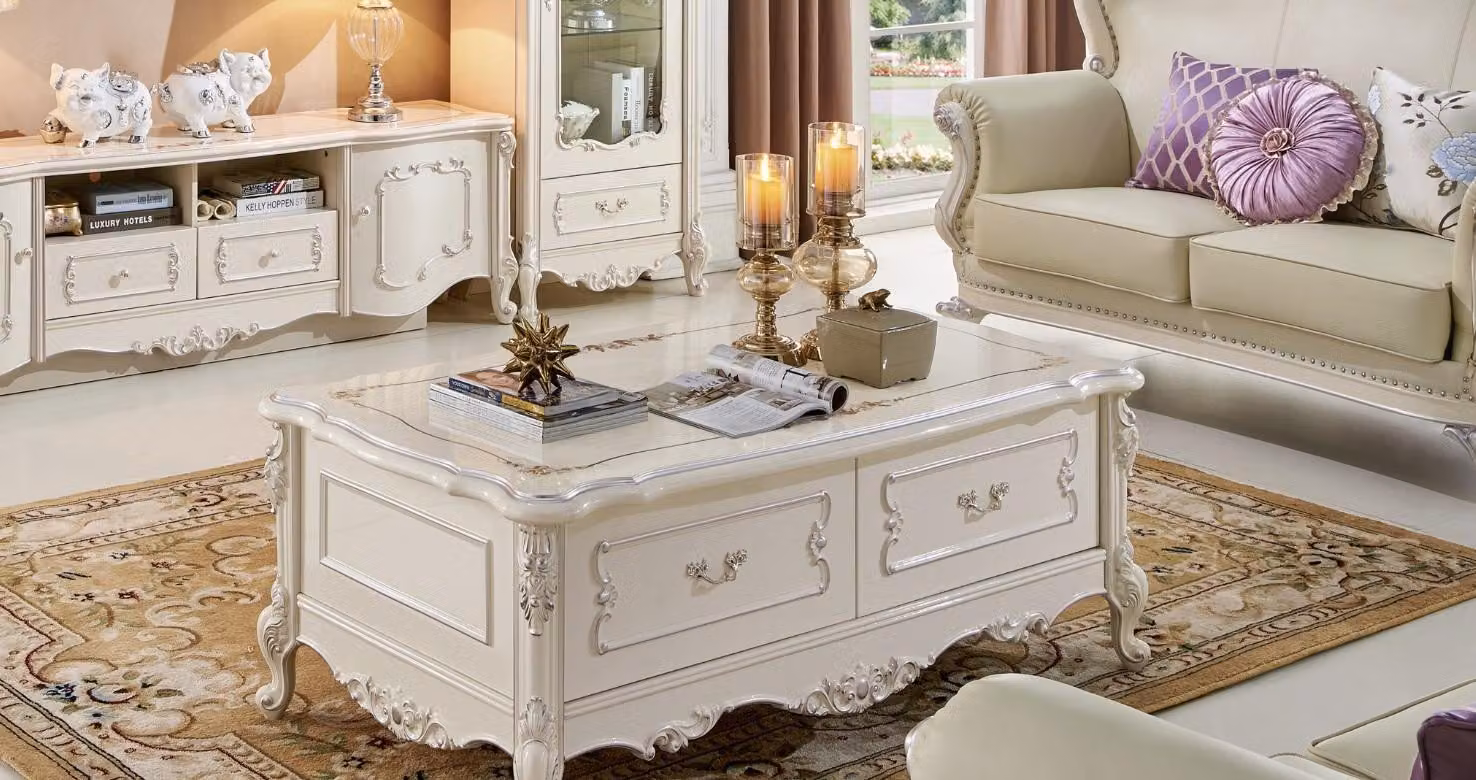 Couchtisch Klassischer Tisch Wohnzimmer Echtholz Barock Rokoko Couchtische