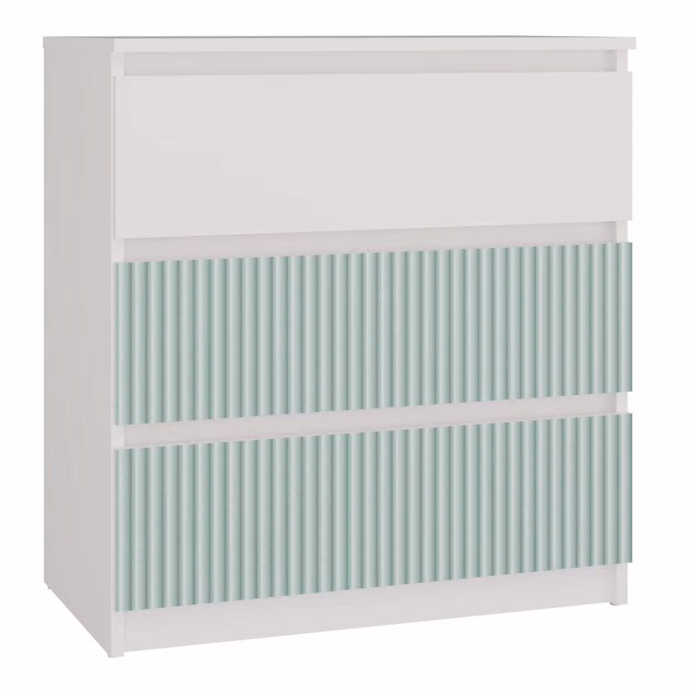 Comodino, bianco/verde menta, 70 x 75 x 40 cm