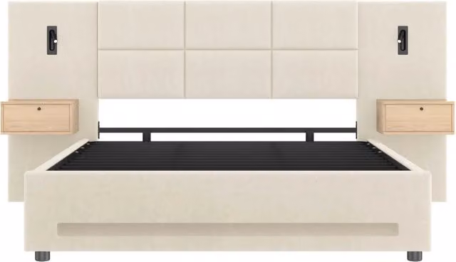 Letto imbottito europeo 180x200 cm con testiera in velluto, cassetti integrati, luce LED, porte USB-C e vano contenitore con sistema idraulico