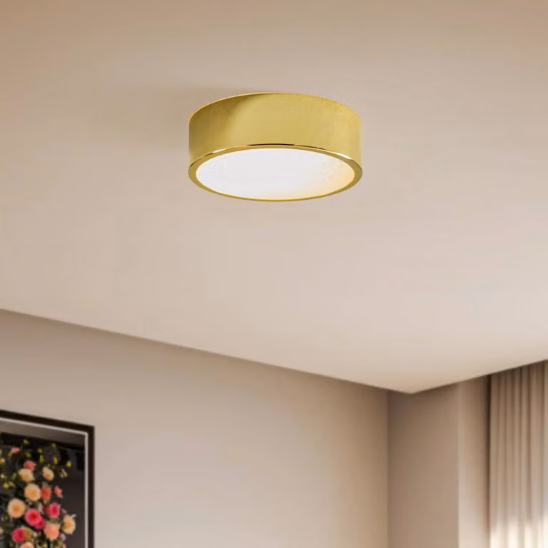 Plafoniera soffitto Kimban Lamkur, dimmerabile, Ottone / Oro, Soggiorno / Sala da pranzo, Metallo, Plafoniera
