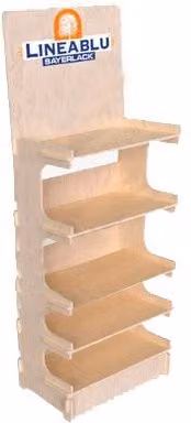 Espositore per impregnante Sayerlack Lineablu beige per 106 lattine
