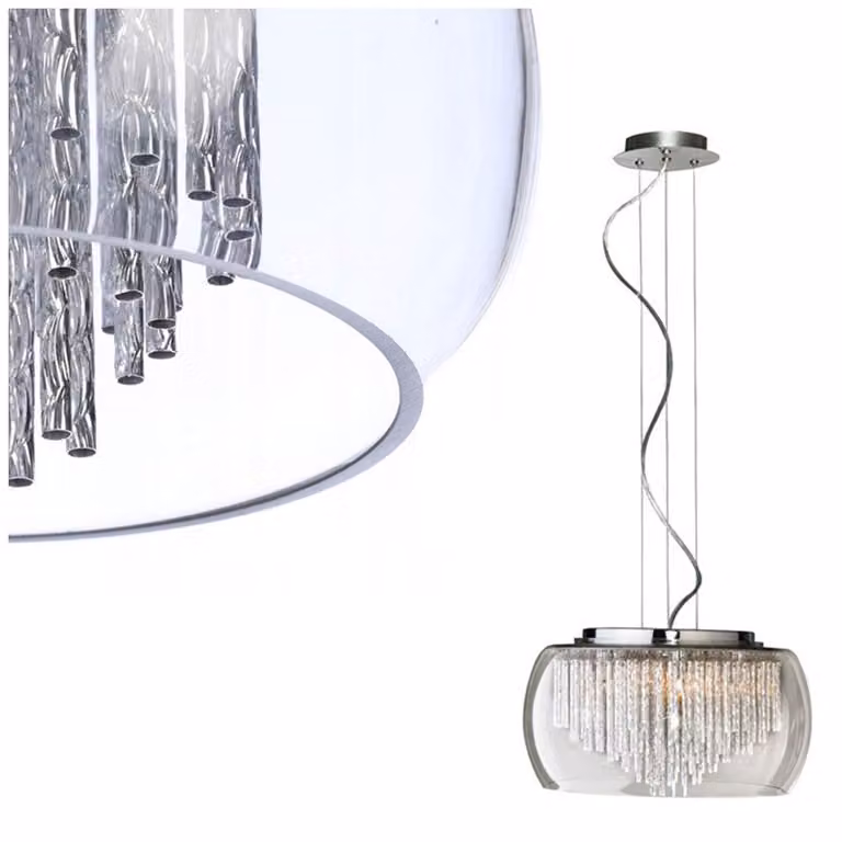Lampada da soffitto Rego 50 Modern Metallo, cromo, alluminio, vetro cromo Azzardo AZ1000