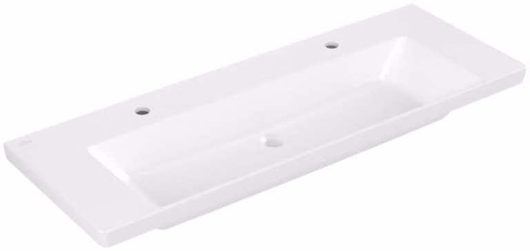 Villeroy & Boch Subway 3.0 lavabo à poser, 2 trous pour robinet, sans trop-plein, non rectifié, 1300x475mm, 4A70D101, 4A70D101