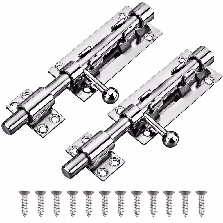 Gancio di sicurezza, 2 pezzi, 160 mm, acciaio inossidabile 304, con foro per lucchetto, per cancello da giardino, recinzione, finestra