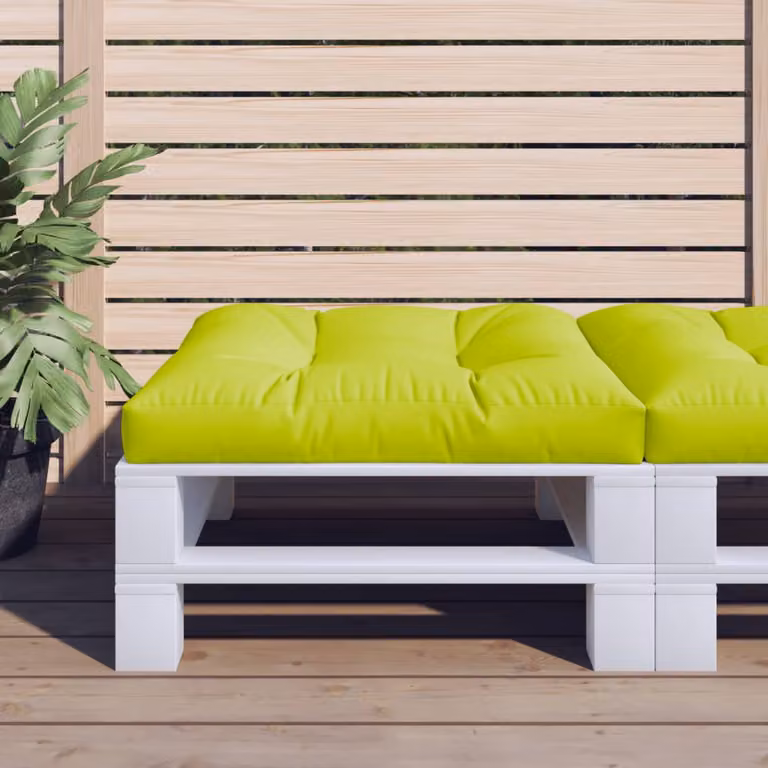 vidaXL Cuscino per Pallet Verde in Poliestere, Impermeabile e Resistente ai Raggi UV, L/P/H: 70 x 70 x 12 cm