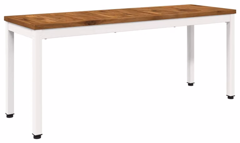 Panca da giardino, dimensioni 108,5 x 35 x 45 cm, realizzata in legno massello di acacia, con schienale dritto
