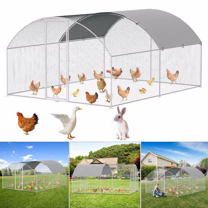 Capanno da giardino – Deposito per motociclette e biciclette – 241x244x217 cm – Telo impermeabile e resistente ai raggi UV – Struttura in acciaio zincato