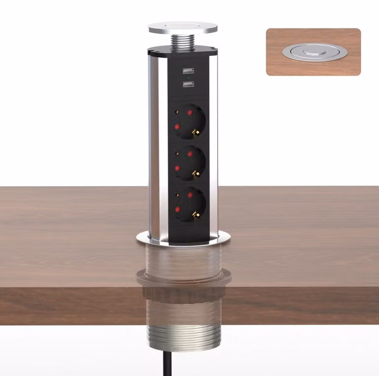 Prese a incasso Meisax con 3 prese standard e 2 porte USB-A