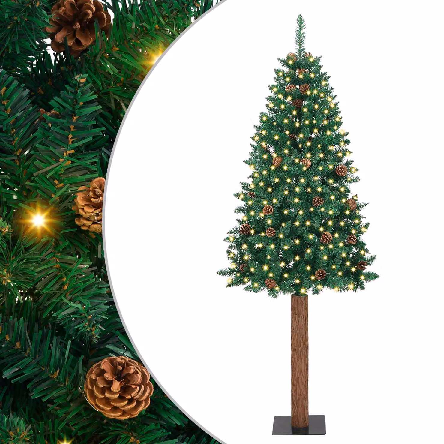 vidaXL Albero di Natale snodato Verde 180 cm