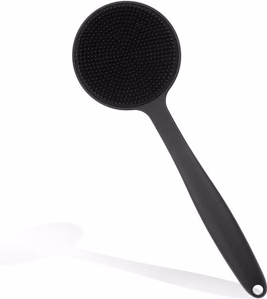 Spazzola per la schiena in silicone per doccia, bagno e corpo. Spazzola esfoliante da doccia con setole corte per uomo. Accessorio resistente per doccia e bagno.