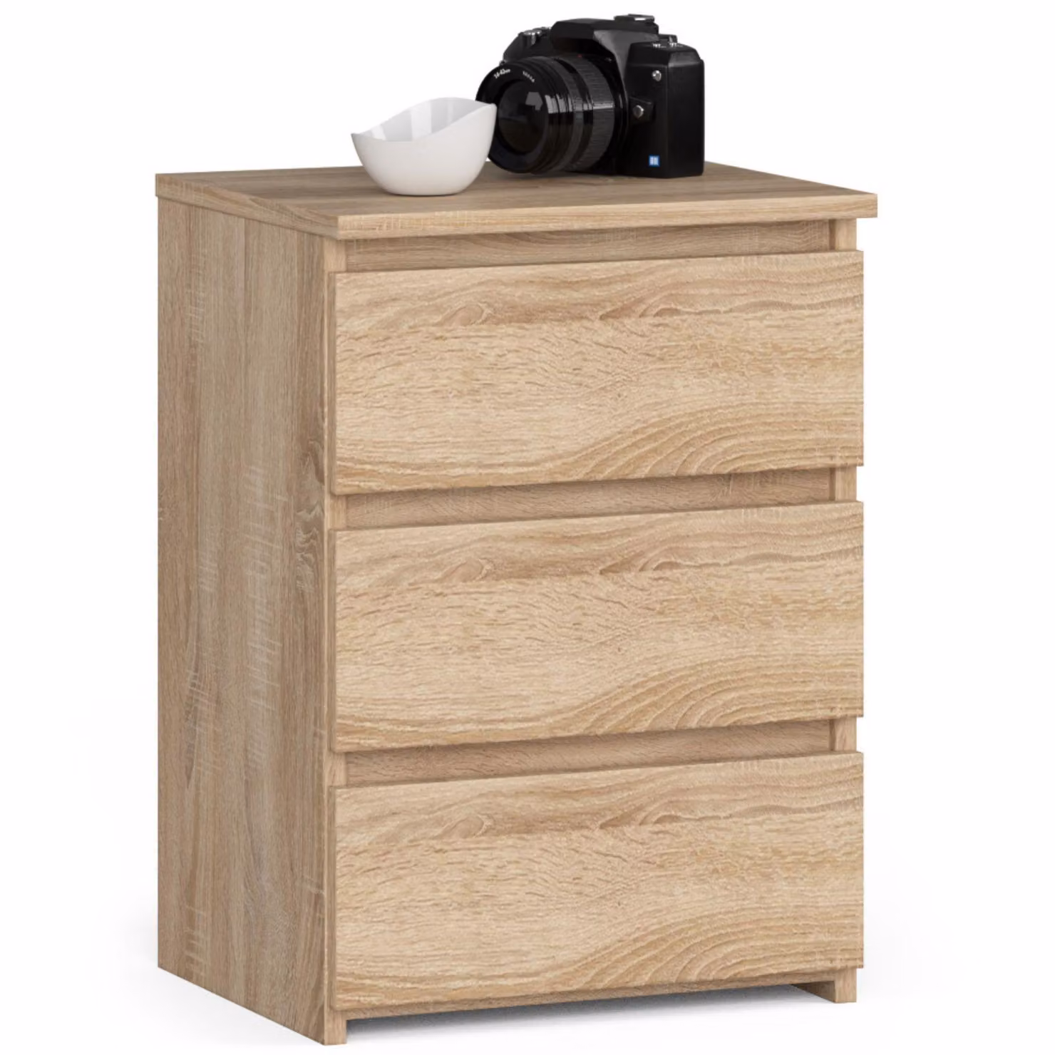Comò con 3 cassetti Comò organizer Comò con cassetti Larghezza 40 cm Altezza 57 cm | Rovere Sonoma Credenza alta Credenza Armadio stretto