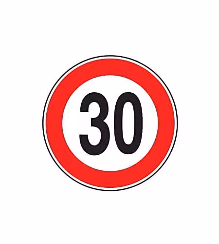 Cartello Stradale Limite Velocita' Km 30       D&B