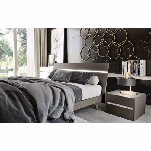 Comodino moderno 2 cassetti con maniglia a gola S75 Street