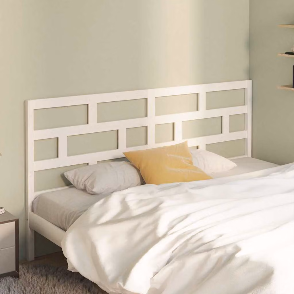 Testiera per Letto vidaXL in Legno Massello di Pino Bianco L: 186 cm, P: 4 cm, H: 100 cm