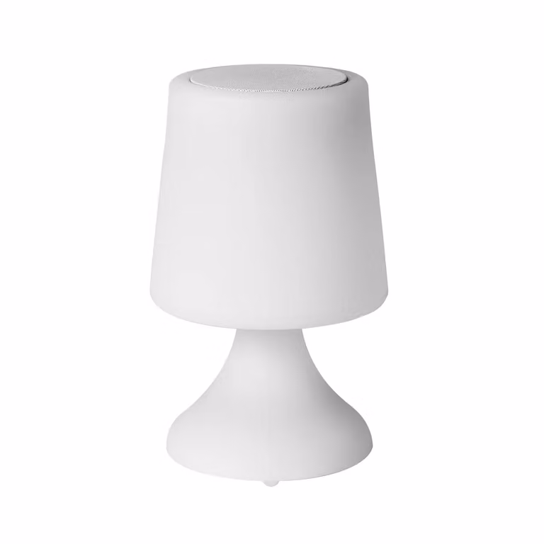 DICTROLUX Lampada LED Ricaricabile Multicolor con Speaker Bluetooth MooNy, Colore Bianco, Altezza: 26 cm