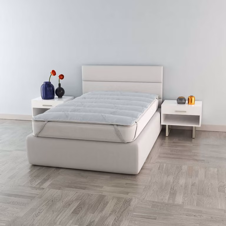 Topper per materasso, dimensioni 80x195 cm, realizzato con fibre bioceramiche e poliestere
