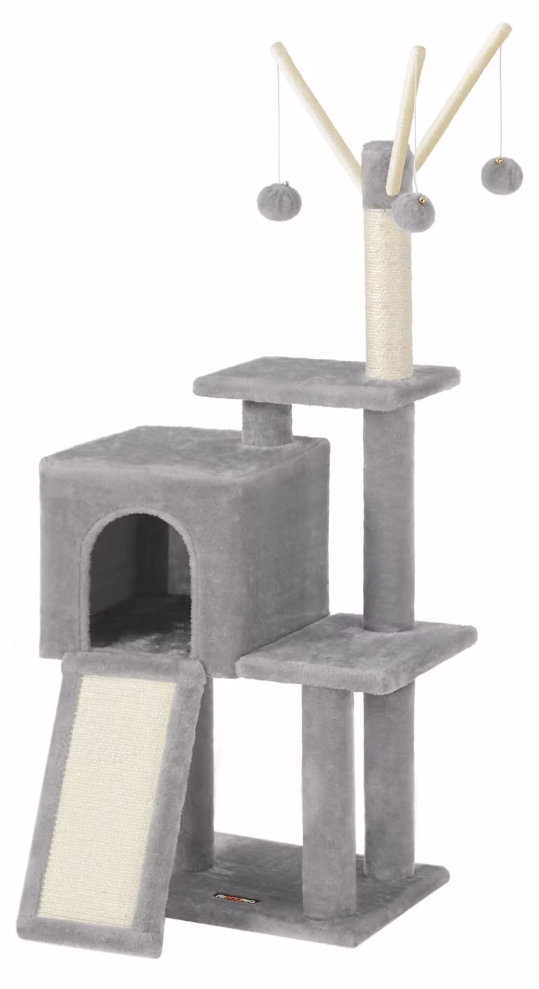 Albero per gatti con giochi e tiragraffi: perfetto per i gatti domestici