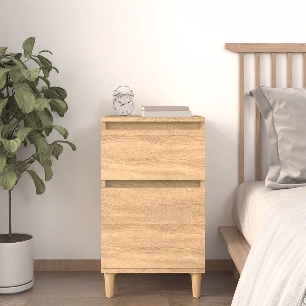 Comodino sospeso vidaXL in legno Rovere Sonoma, L 40 cm, P 35 cm, H 70 cm