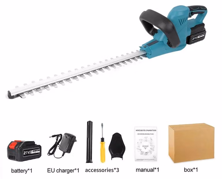 Tagliasiepi e tagliaerba a batteria - Tagliasiepi e tagliaerba senza fili - Motore brushless da 2000 W - Doppia lama - 1 batteria da 18 V inclusa