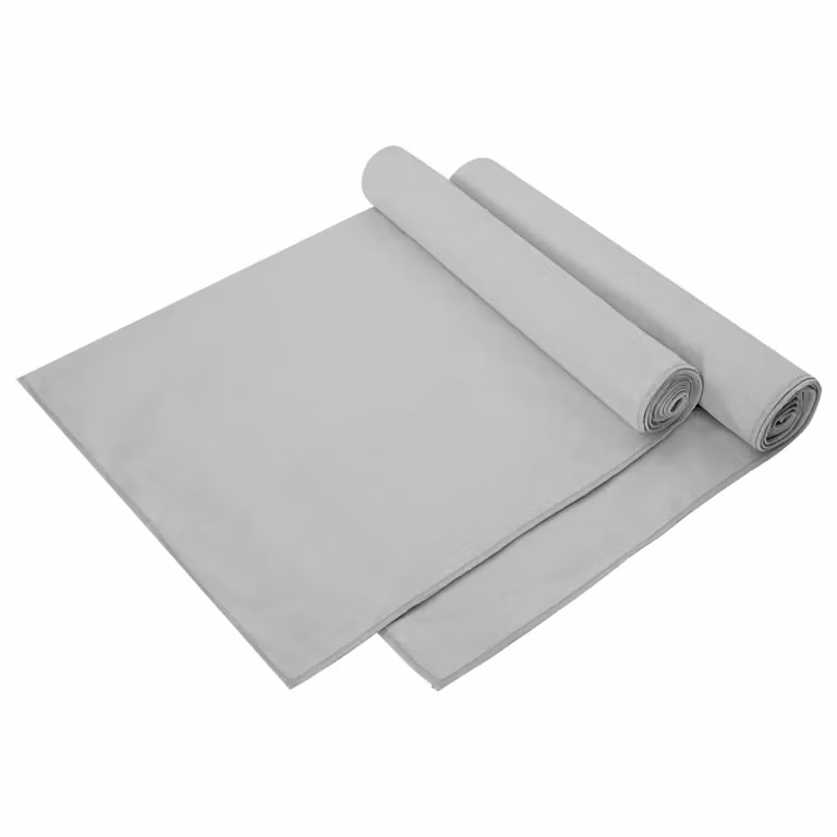 Set di 2 asciugamani sportivi vidaXL in microfibra e poliammide, grigi, L: 140 cm x P: 70 cm