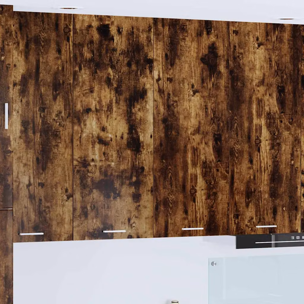 Armadio pensile da cucina vidaXL in rovere fumé marrone con ante a battente e ripiani interni L 80 x P 31 x H 100 cm