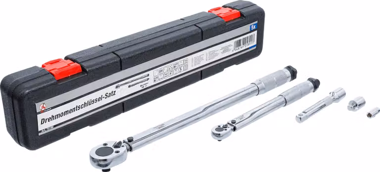BGS Set di chiavi dinamometriche fai-da-te con attacco quadro esterno 6,3 mm (1/4") 5 - 25 Nm, 12,5 mm (1/2") 28 - 210 Nm 5 pz.