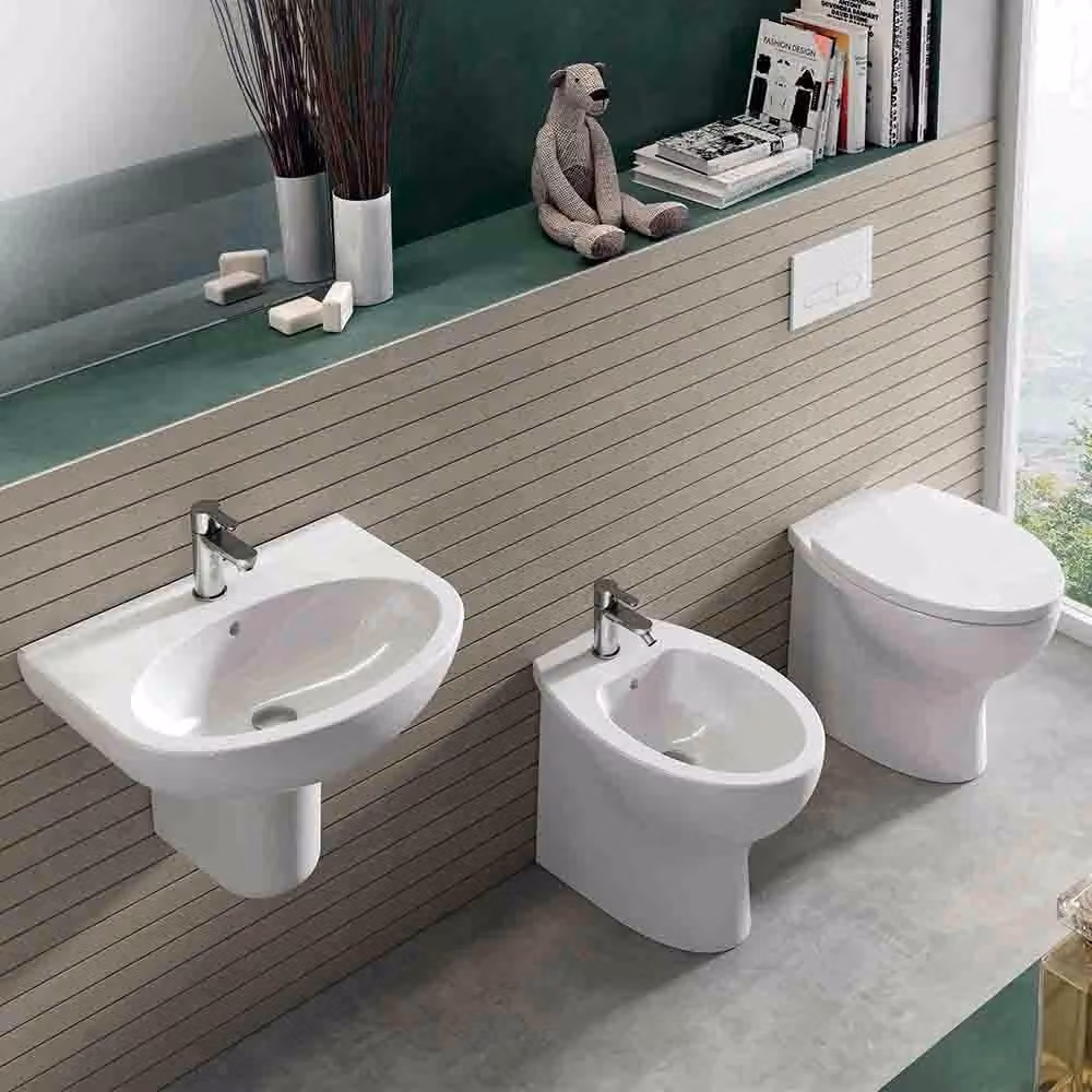 Vaso sospeso Idrobric Universal in ceramica bianca L: 54 cm, P: 40 cm, H: 36 cm – 2