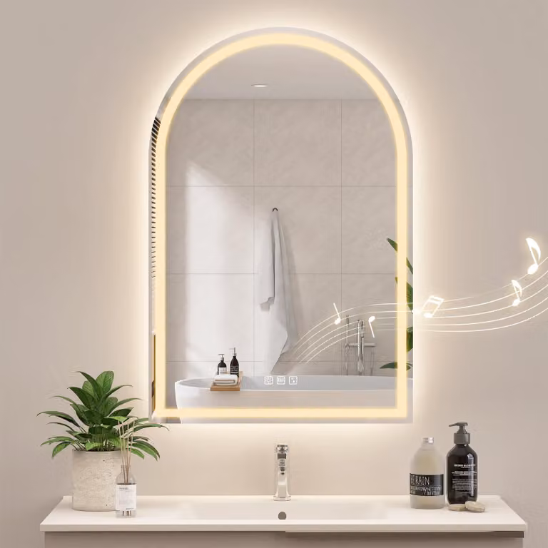 Specchio da bagno illuminato Bogen, con Bluetooth, dimmerabile, 80x80 cm