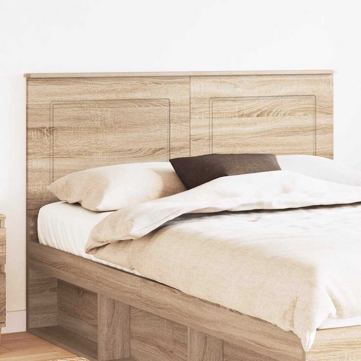 Testiera per letto vidaXL in legno ingegnerizzato Rovere Sonoma, colore marrone, L: 100 cm, H: 143 cm, P: 7 cm