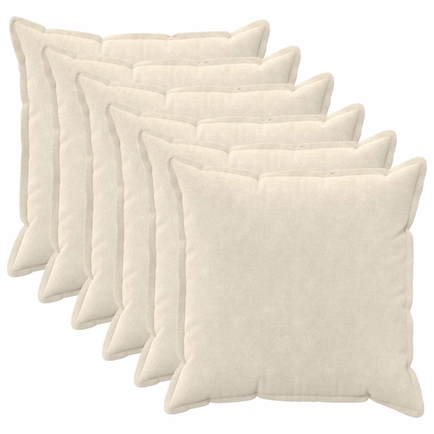 Set di 6 federe vidaXL HOUTEN in microfibra beige, L 55 cm x P 55 cm