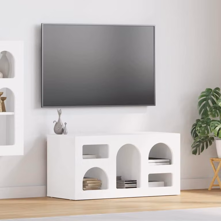Mobile TV vidaXL Bianco Legno ingegnerizzato L 80 cm, P 35 cm, H 40 cm