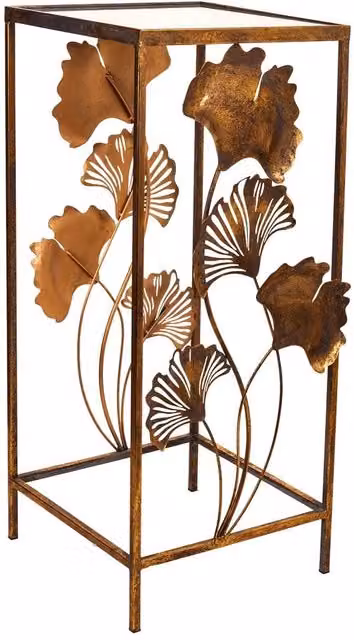Tavolino angolare moderno Wanderlust Deco in metallo dorato L/P/H: 35 x 35 x 76 cm – 1