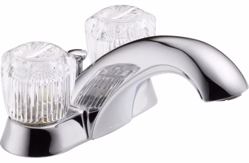 Rubinetto da bagno a due maniglie, modello Classic, serie Delta 2522LF, finitura cromata