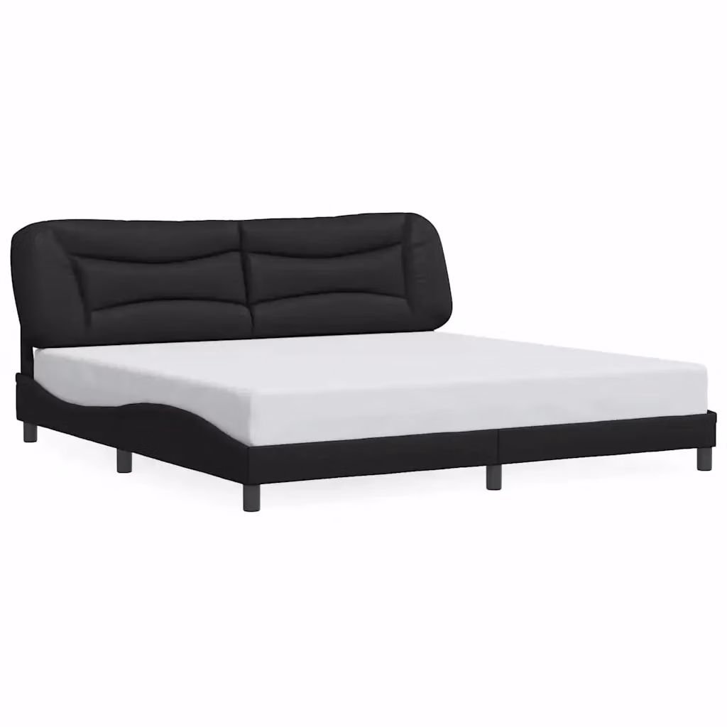 vidaXL Giroletto Hvar senza materasso in similpelle nera L/P/H: 200 x 200 x 218 cm – 2
