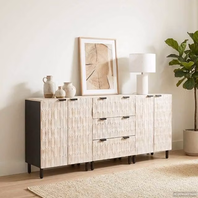 Credenza 3 pz 60 x 33 x 75 cm Legno di mango massello 3310029