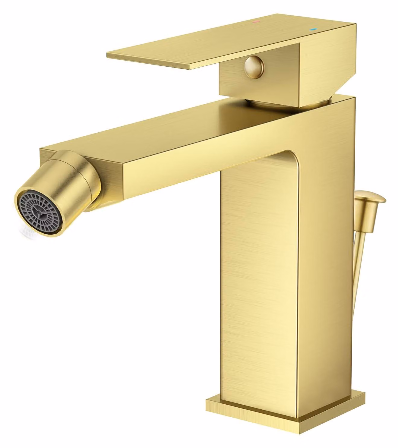 Miscelatore monocomando per bidet, in ottone dorato, regolabile