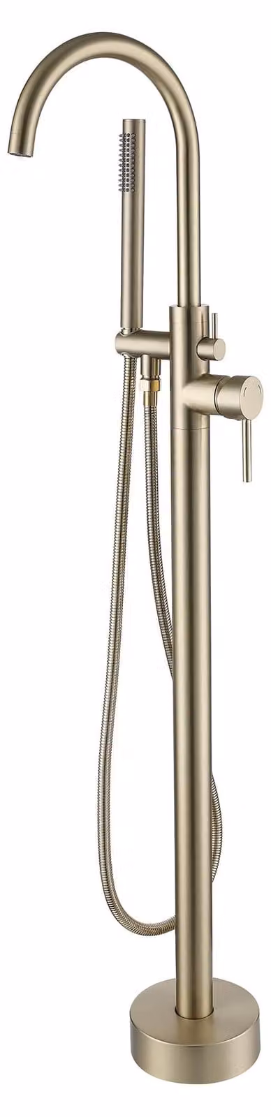 Miscelatore per vasca da bagno freestanding, in ottone, girevole a 360°, con doccetta manuale