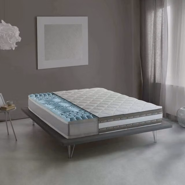 Talamo Italia Materasso Ibrido Aksi Singolo con Rivestimento Sfoderabile e Regolazione della Temperatura, Grigio, L: 190 cm, P: 80 cm, H: 27 cm