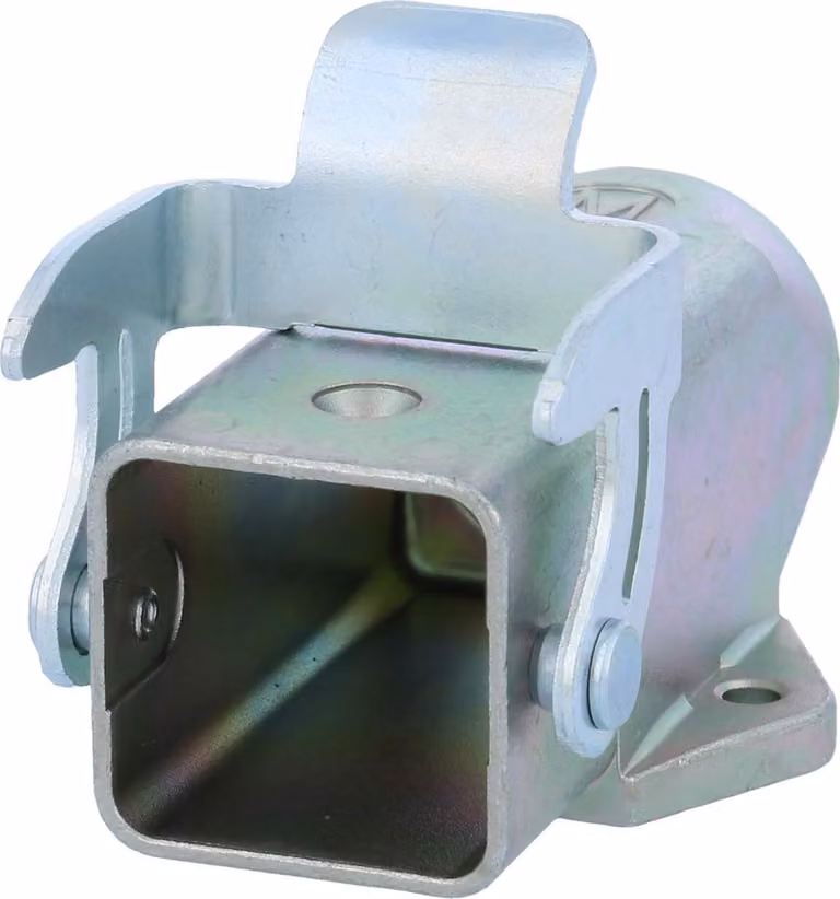 Alloggiamento per connettore HARTING Han 3A EMV, con fondo chiuso, dotato di un ingresso cavo diritto M20 e di una guarnizione di schermatura EMV M20