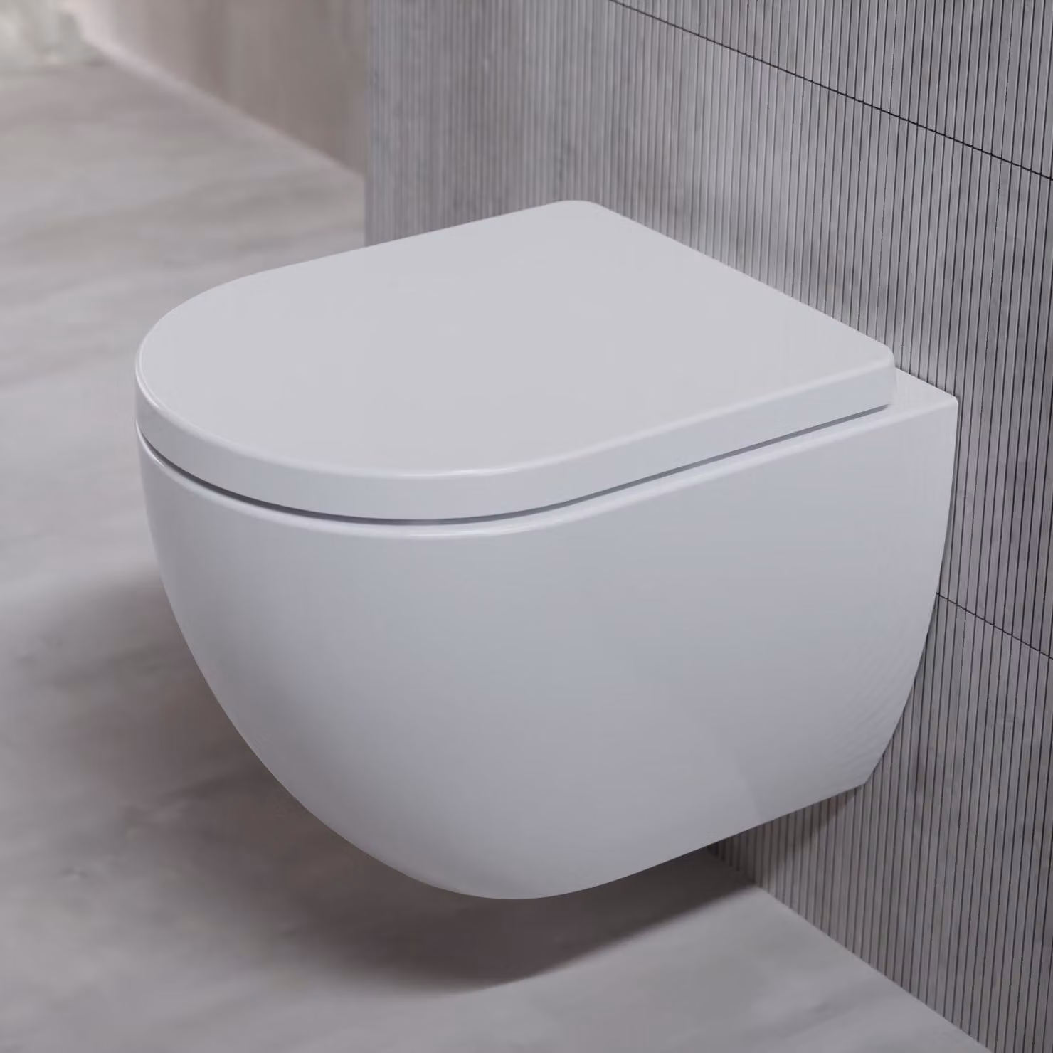 WC suspendu Steinberg Serie 710 TideFlow Plus, avec siège de WC à fermeture progressive, blanc brillant, 7101802W, 7101802W
