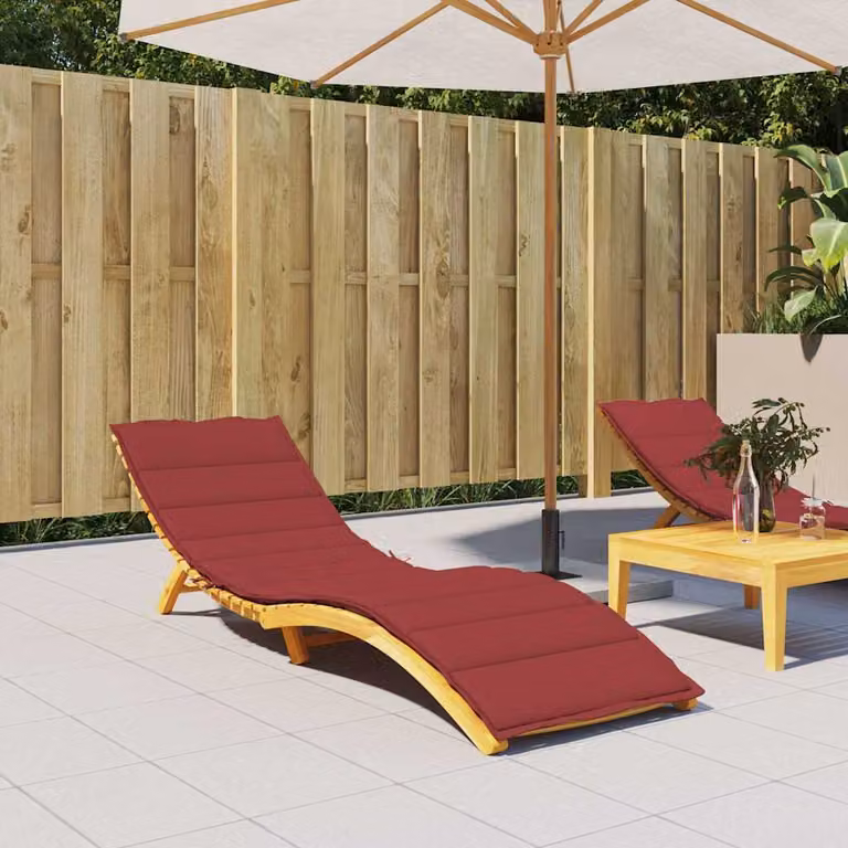 vidaXL Cuscino per Lettino Rosso, L 200 cm x P 60 cm x H 3 cm in Tessuto Oxford e Schiuma