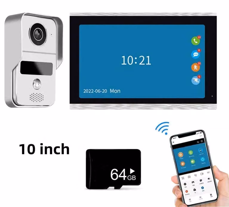 Videocitofono - Campanello wireless - Videocitofono con telecamera - Campanello intelligente - Campanello con schermo touchscreen da 7 pollici