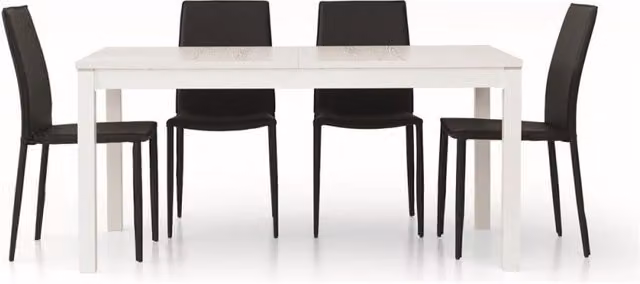 Tavolo moderno allungabile bianco frassino Mobili 2G L: 160 cm, P: 90 cm, H: 76 cm