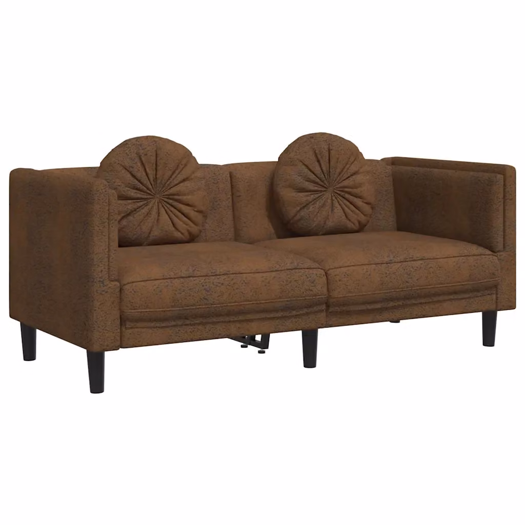 Divano a 2 posti moderno vidaXL in similpelle marrone con cuscini inclusi L: 173.5 cm, P: 77 cm, H: 70 cm – 2