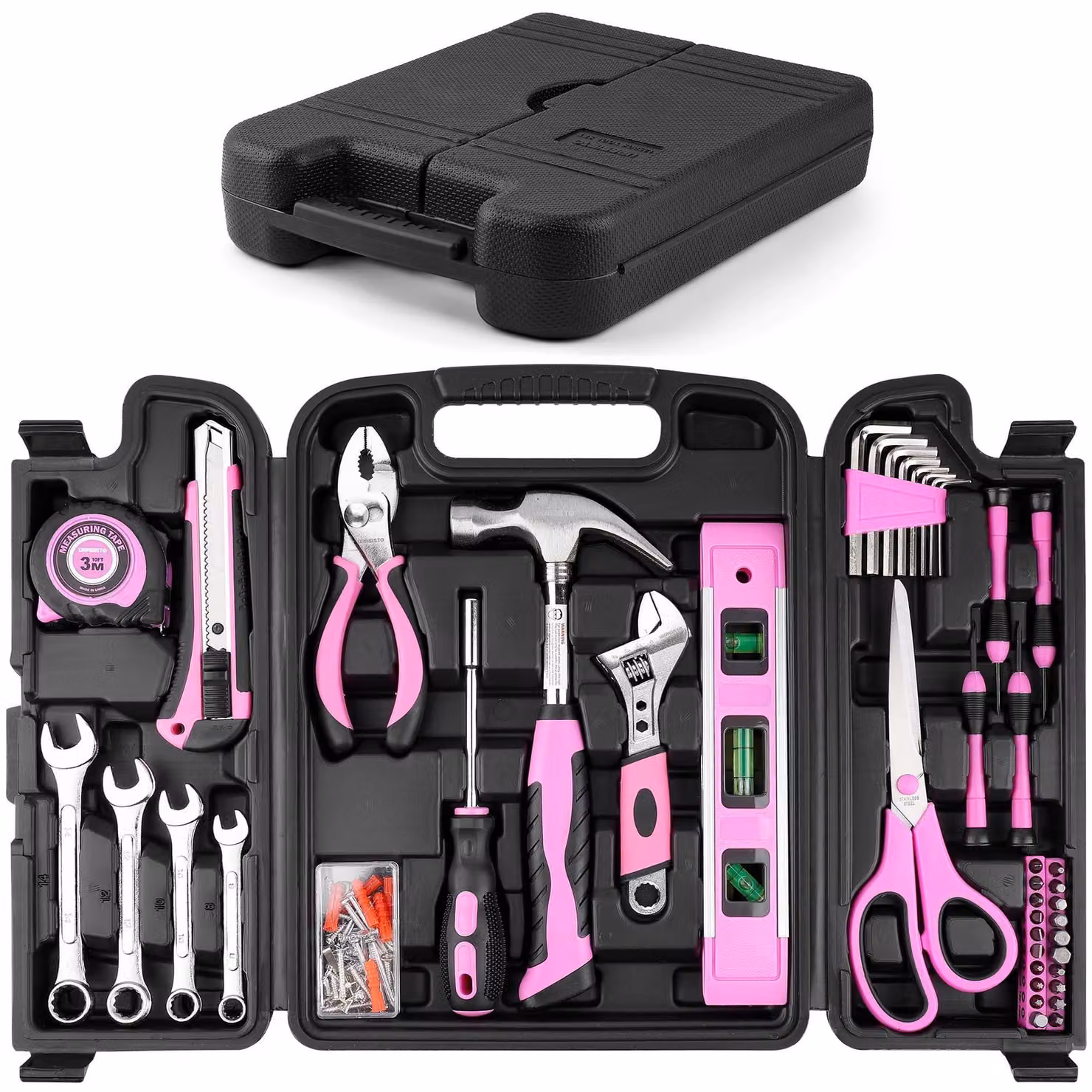 Set di 125 utensili per uso domestico, color rosa