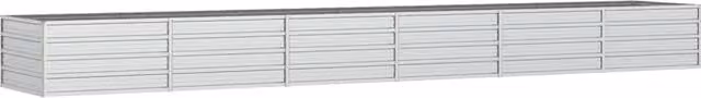 Fioriera rialzata per piante fiori patio giardino 480 x 80 x 45 cm acciaio zincato argento 02_0039452