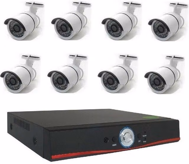 Kit Videosorveglianza Trade Shop TP-01 Bianco con 4 o 8 Canali 3MP 1080p Onvif e Connessioni HDMI, VGA, LAN